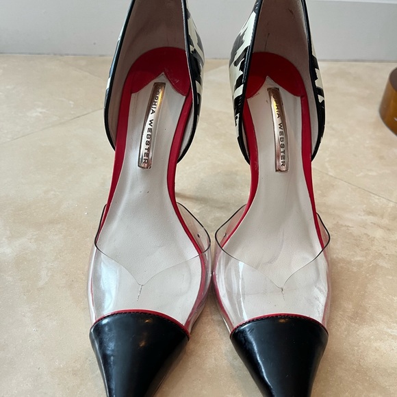 Sophia Webster Clear Houndstooth Print Heels Size 40 - Picture 7 of 8
